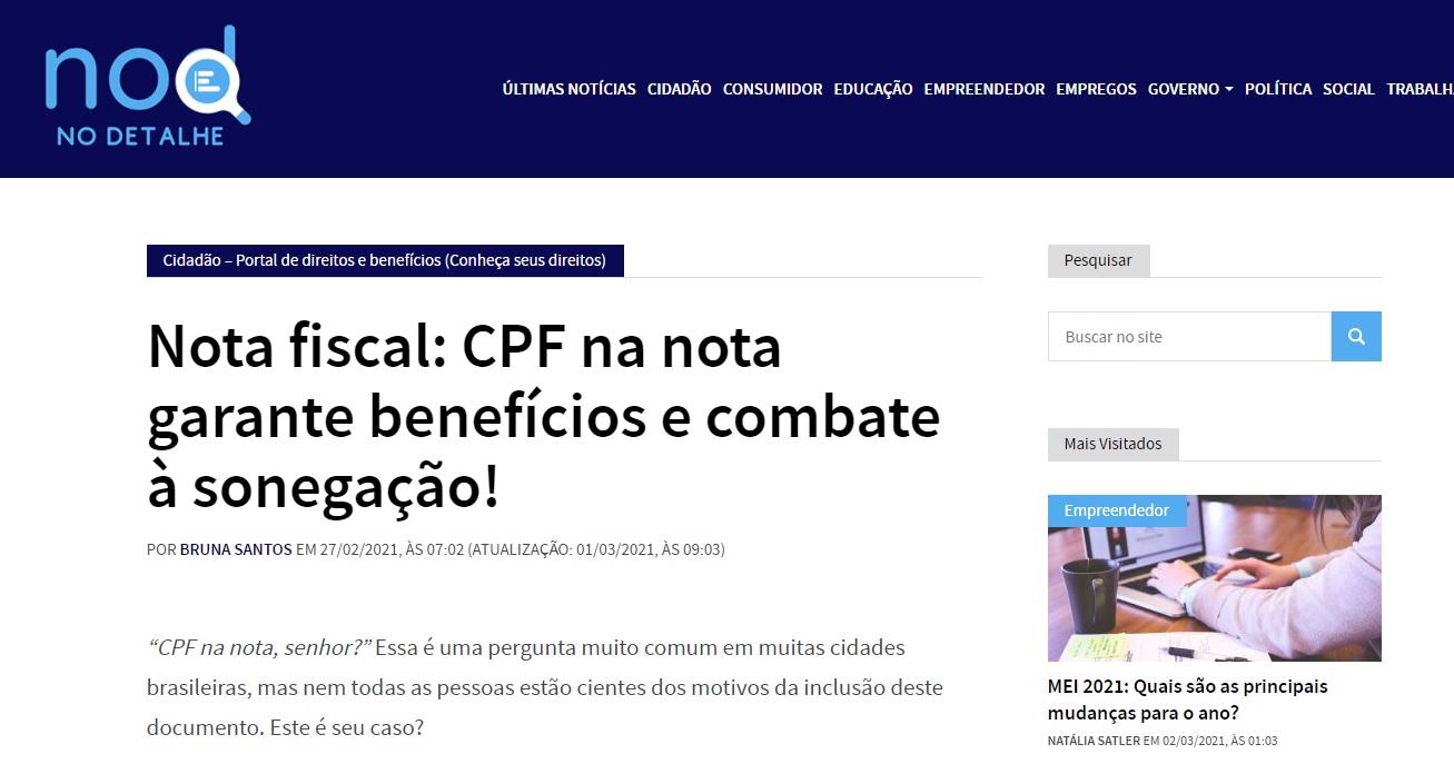 Nota Fiscal Premiada - solução IPM Sistemas