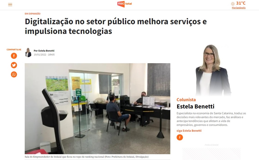 Digitalização no setor público coluna Estela Benetti