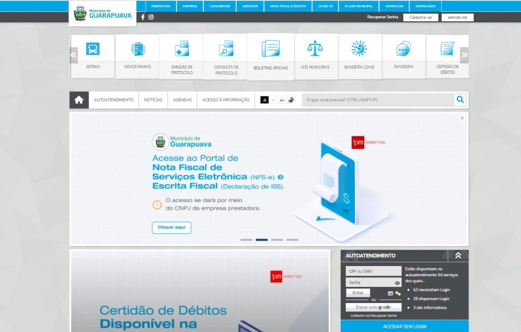Cidadãos podem acessar mais de 90 serviços on-line no portal da Prefeitura
