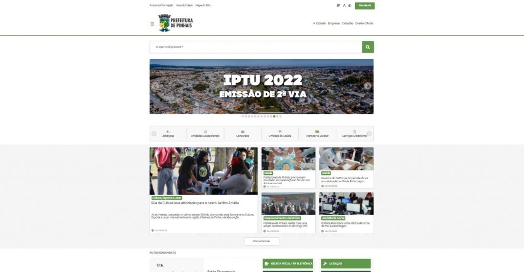 Prefeitura de Pinhais tem upgrade do Portal do Cidadão IPM Sistemas