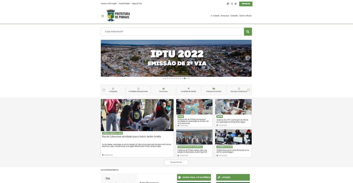 Prefeitura de Pinhais tem upgrade do Portal do Cidadão IPM Sistemas