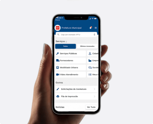 Aplicativo do sistema de gestão Atende.Net, que traz facilidades para o cidadão, gestor público e servidor público.