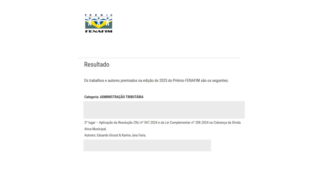 FENAFIM 2025 premia cliente IPM em Administração Fiscal